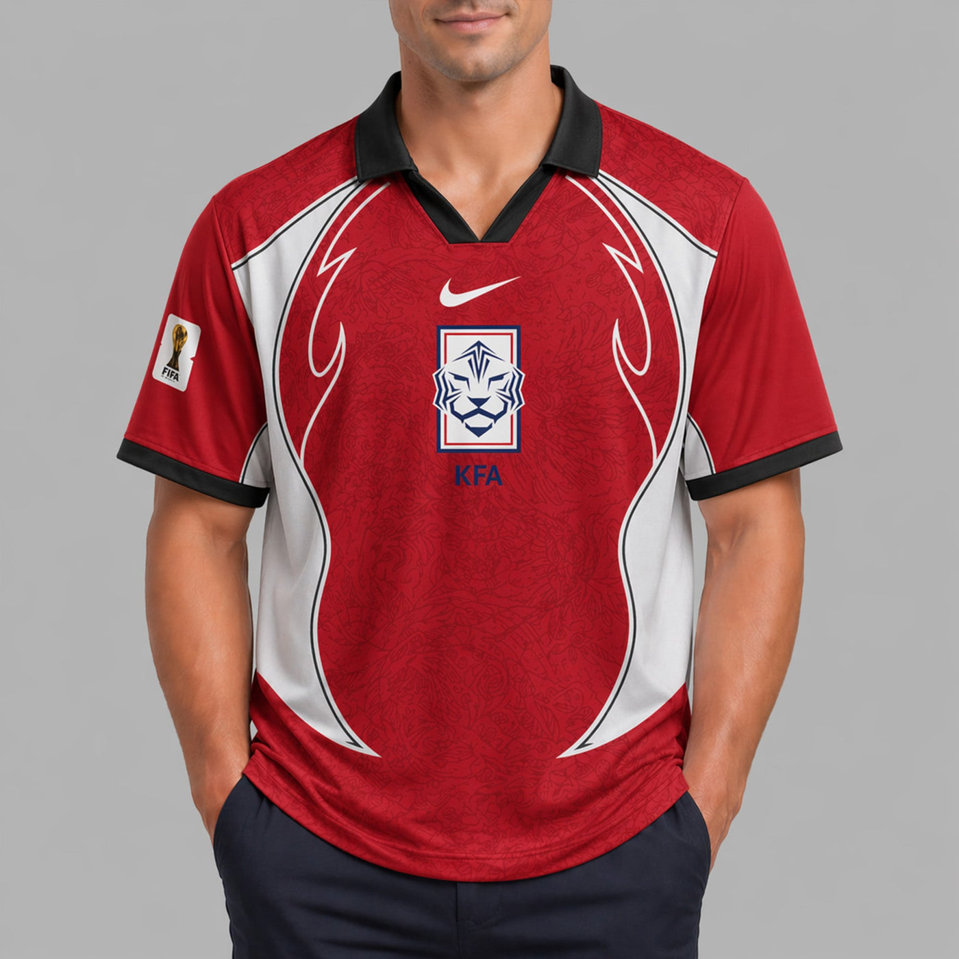 South Korea World Cup 2026 Collar Soccer Jersey PVT01