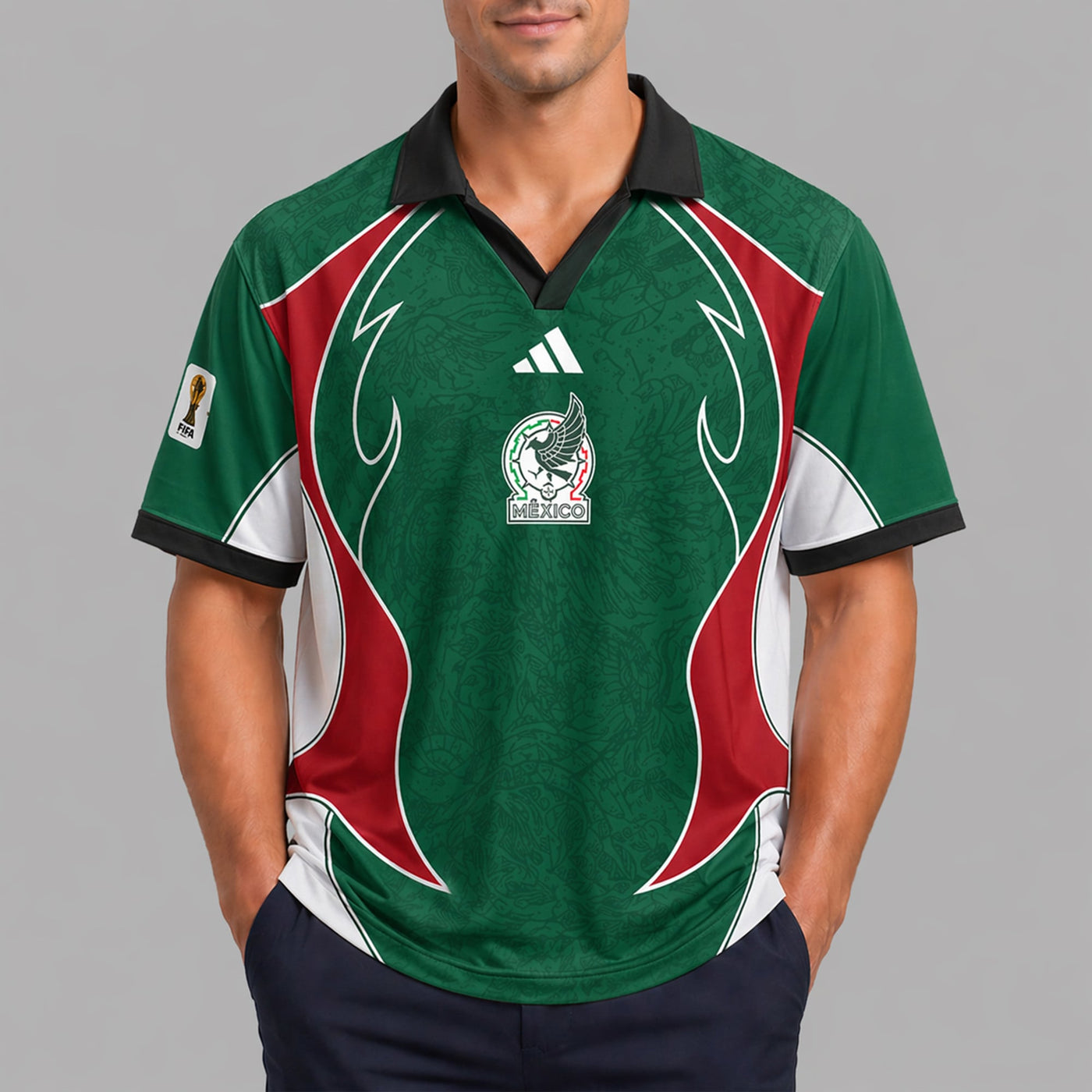 Mexico World Cup 2026 Collar Soccer Jersey PVT01
