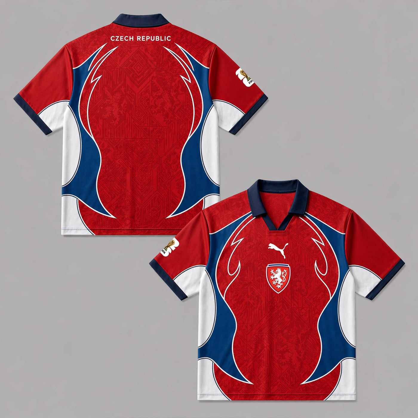 Czech Republic World Cup 2026 Collar Soccer Jersey PVT01
