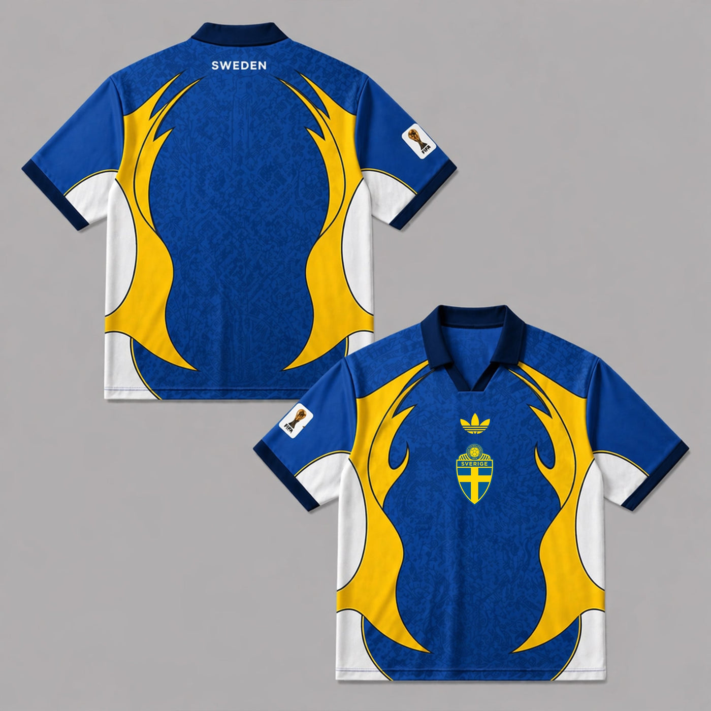Sweden World Cup 2026 Collar Soccer Jersey PVT01