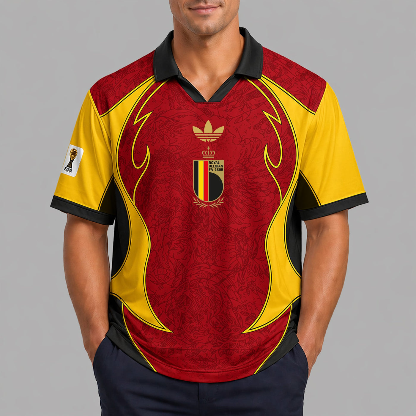Belgium World Cup 2026 Collar Soccer Jersey PVT01