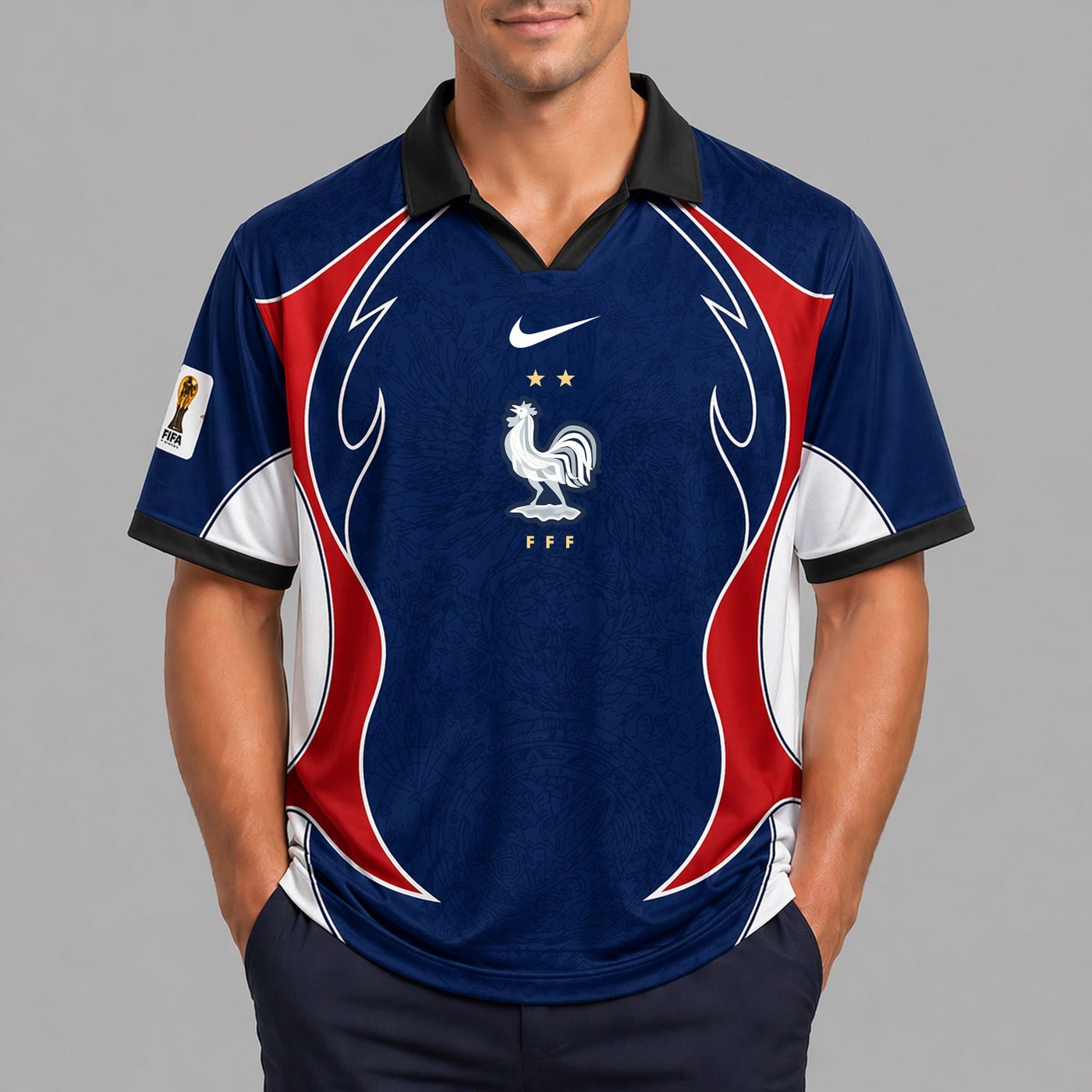 France World Cup 2026 Collar Soccer Jersey PVT01