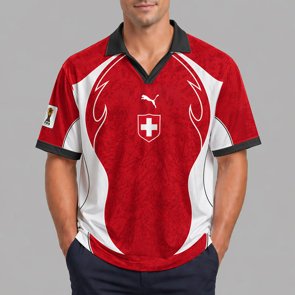 Switzerland World Cup 2026 Collar Soccer Jersey PVT01