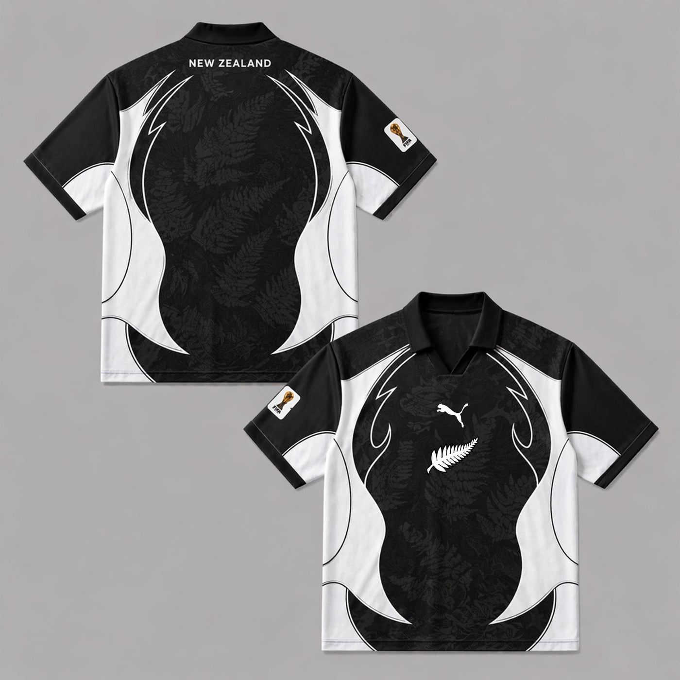 New Zealand World Cup 2026 Collar Soccer Jersey PVT01