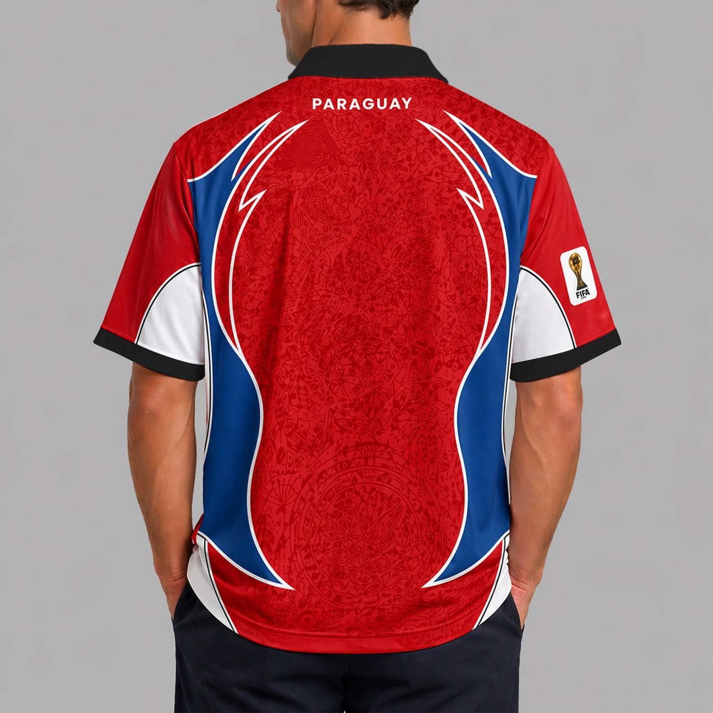 Paraguay World Cup 2026 Collar Soccer Jersey PVT01