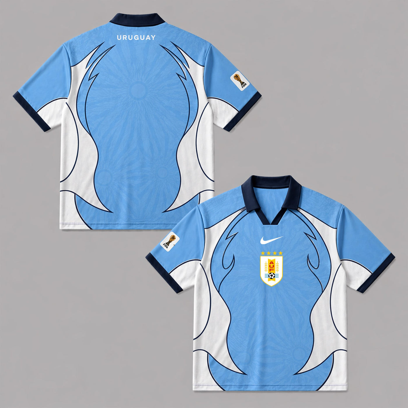 Uruguay World Cup 2026 Collar Soccer Jersey PVT01
