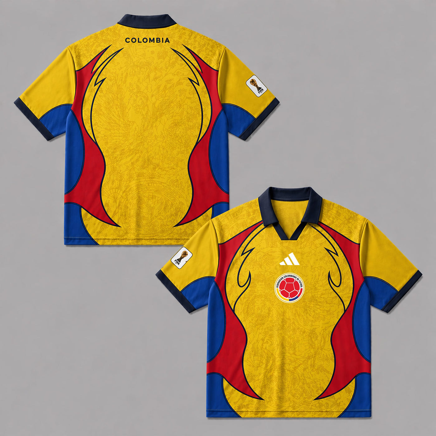 Colombia World Cup 2026 Collar Soccer Jersey PVT01
