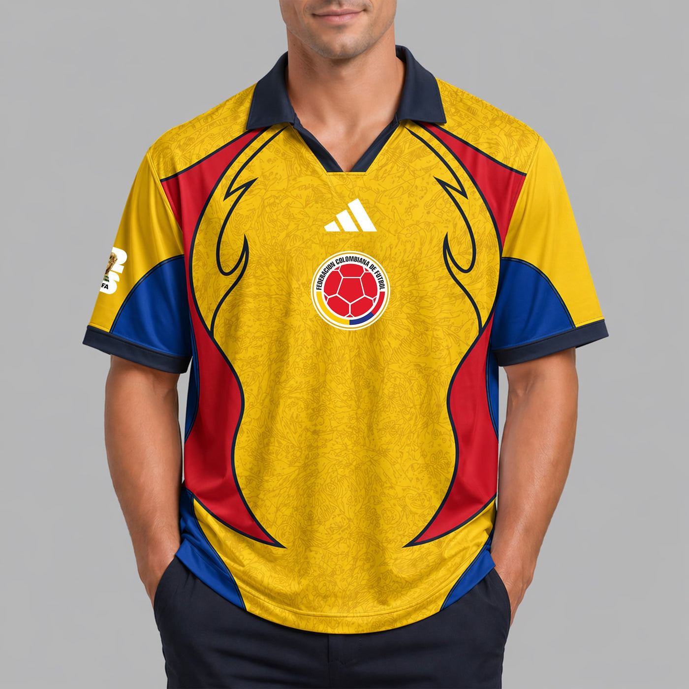Colombia World Cup 2026 Collar Soccer Jersey PVT01