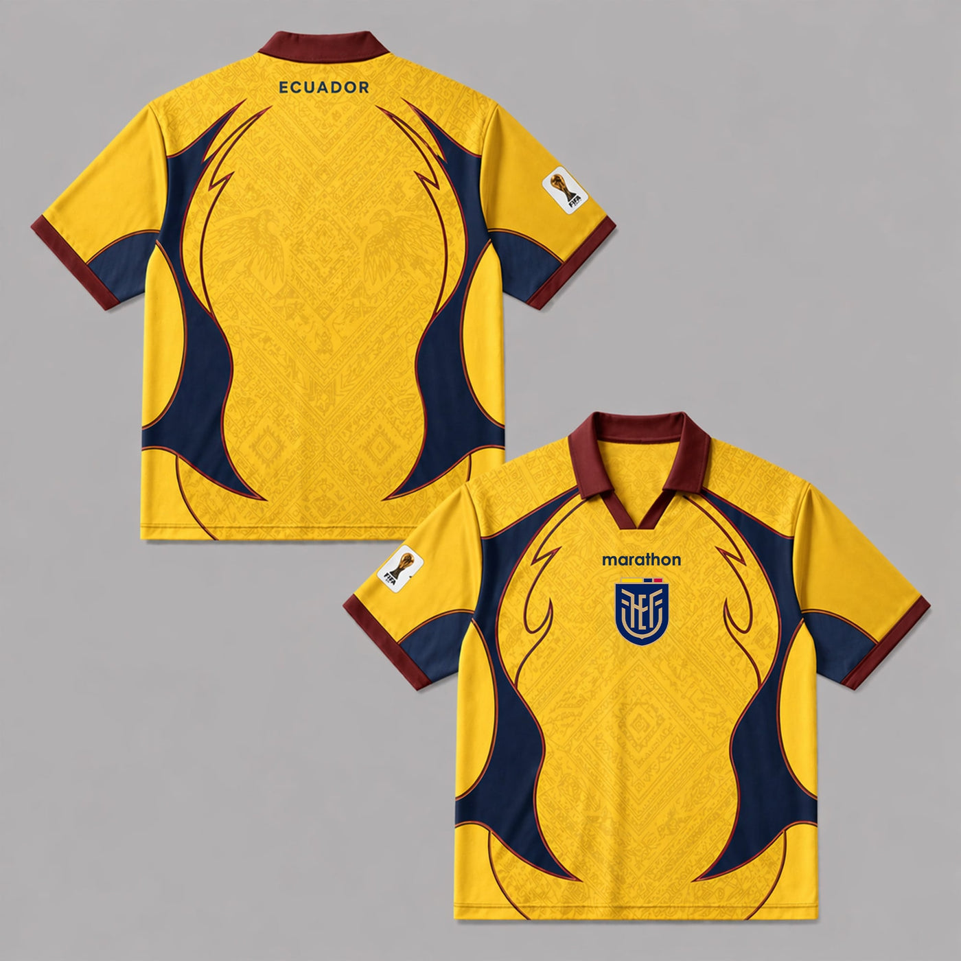 Ecuador World Cup 2026 Collar Soccer Jersey PVT01