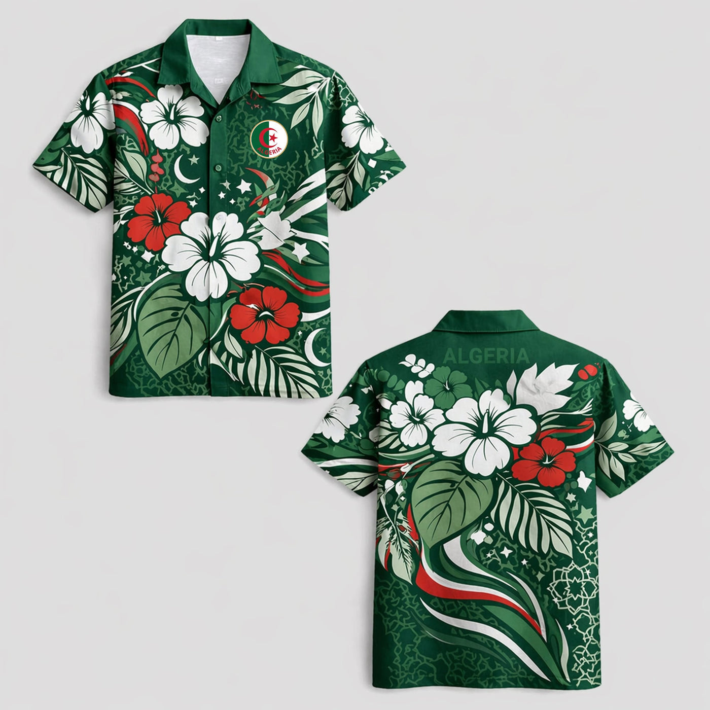 Algeria World Cup 2026 Floral Hawaiian Shirt PVT02