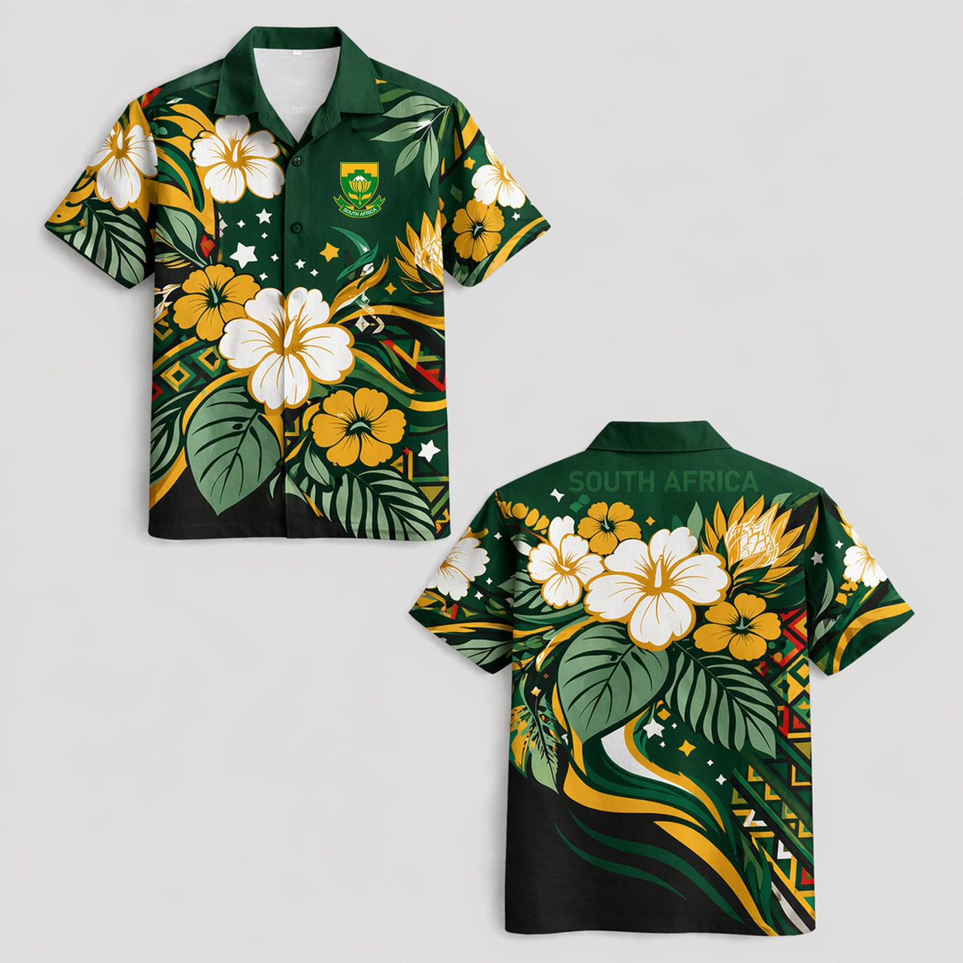 South Africa World Cup 2026 Floral Hawaiian Shirt PVT02