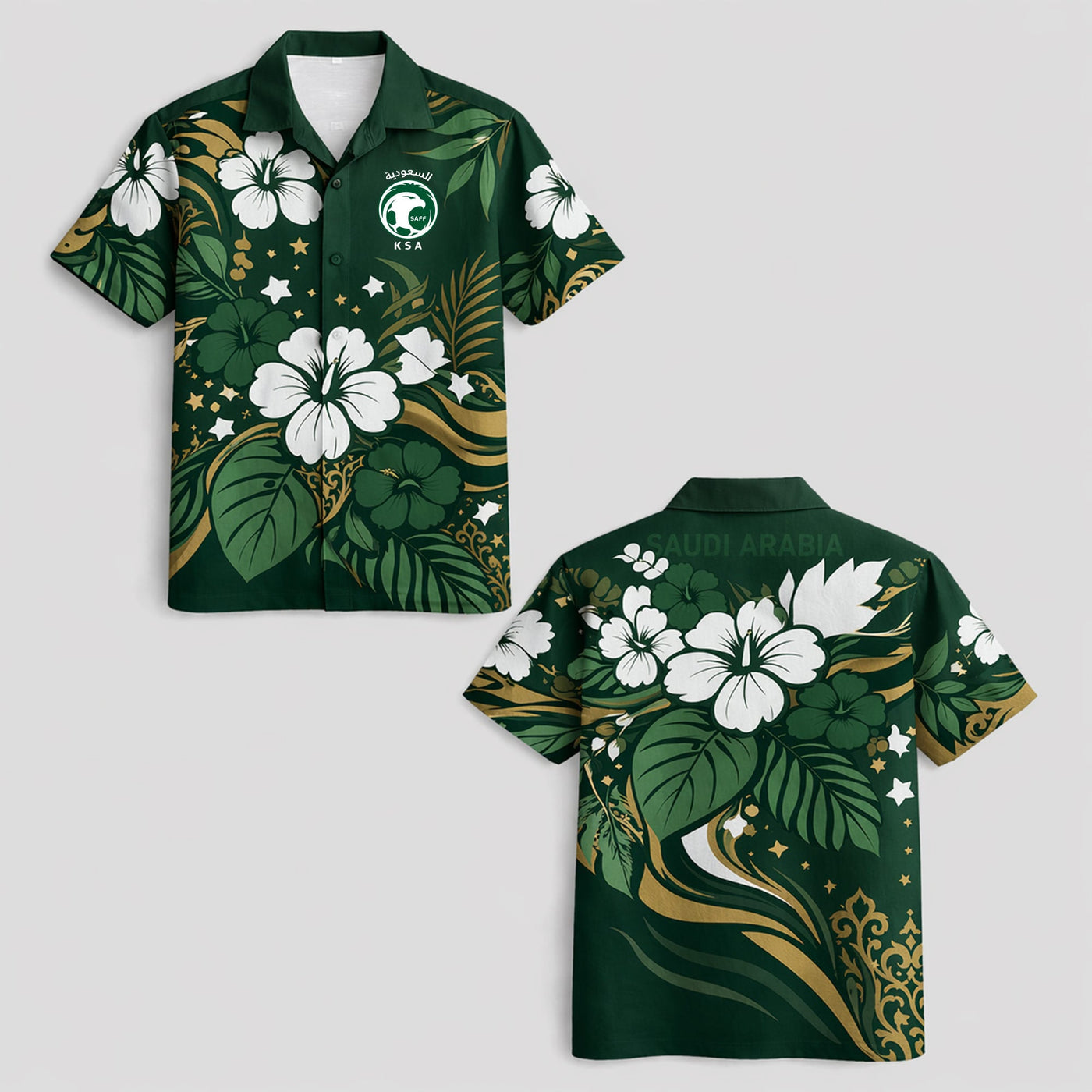 Saudi Arabia World Cup 2026 Floral Hawaiian Shirt PVT02