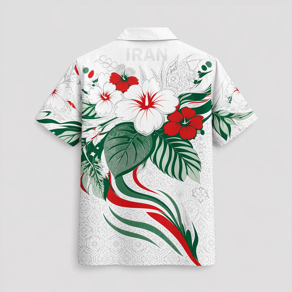 Iran World Cup 2026 Floral Hawaiian Shirt PVT02