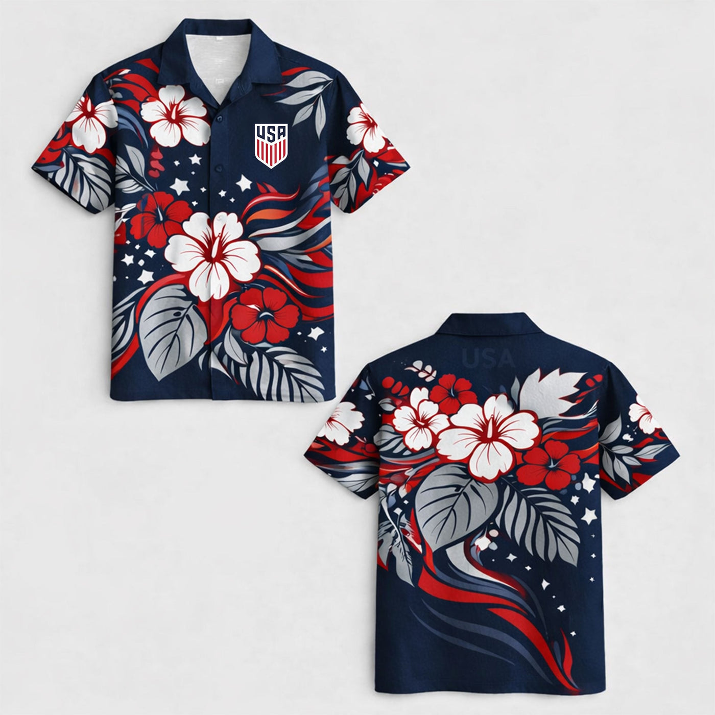 United States World Cup 2026 Floral Hawaiian Shirt PVT02