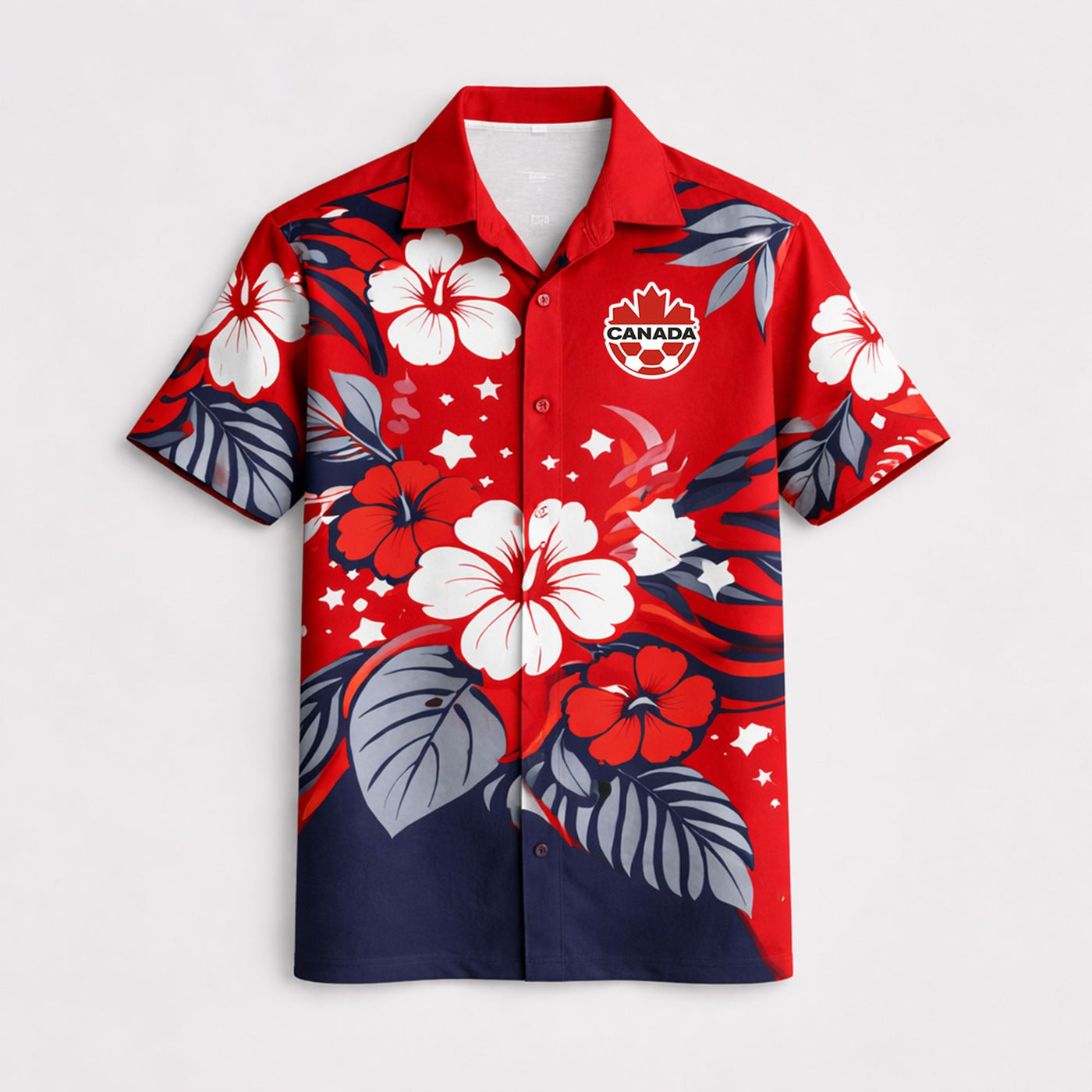 Canada World Cup 2026 Floral Hawaiian Shirt PVT02