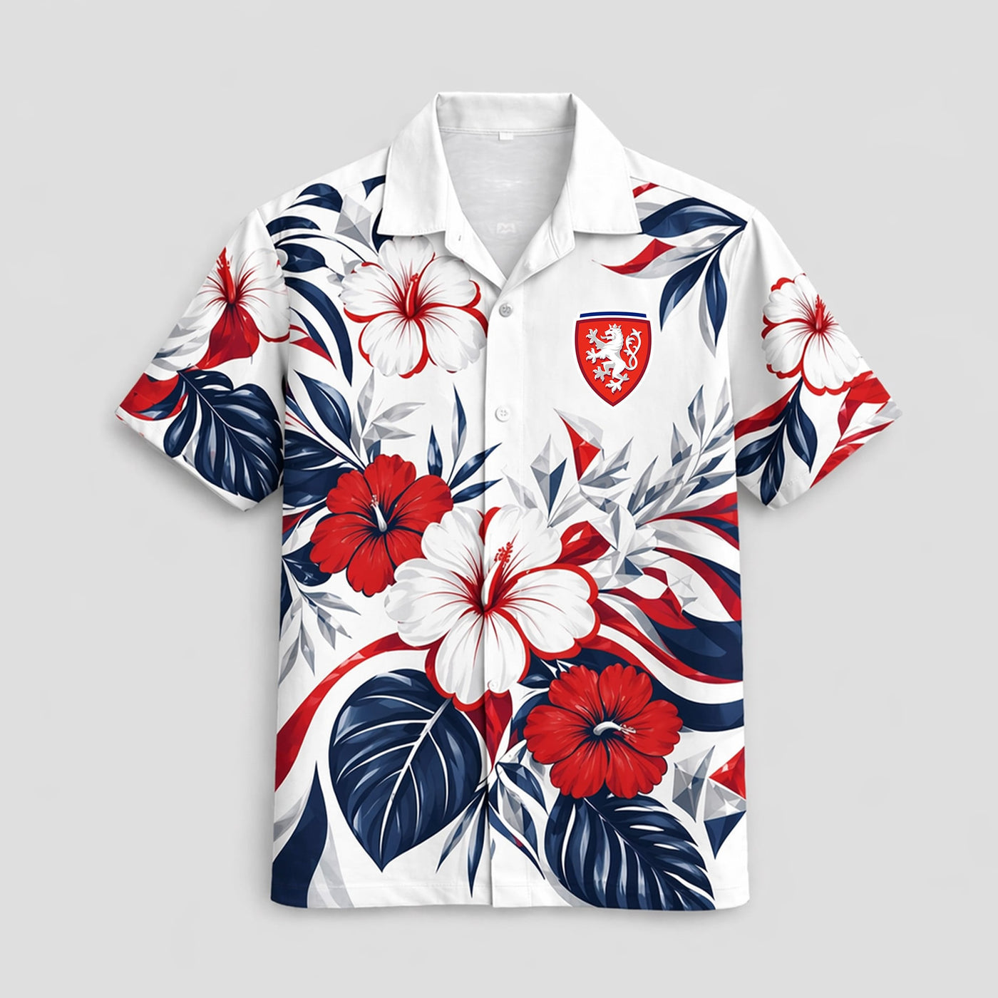 Czech Republic World Cup 2026 Floral Hawaiian Shirt PVT02