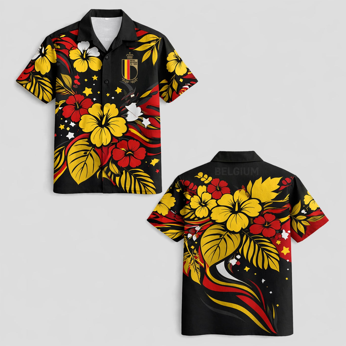 Belgium World Cup 2026 Floral Hawaiian Shirt PVT02