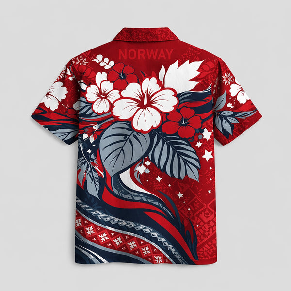 Norway World Cup 2026 Floral Hawaiian Shirt PVT02