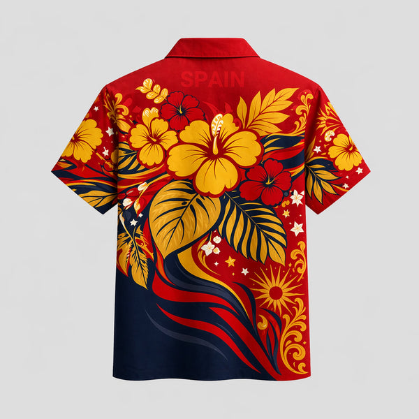 Spain World Cup 2026 Floral Hawaiian Shirt PVT02
