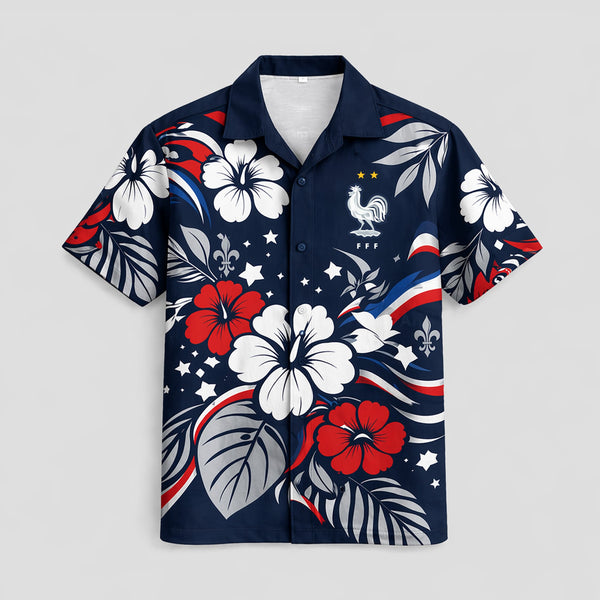 France World Cup 2026 Floral Hawaiian Shirt PVT02