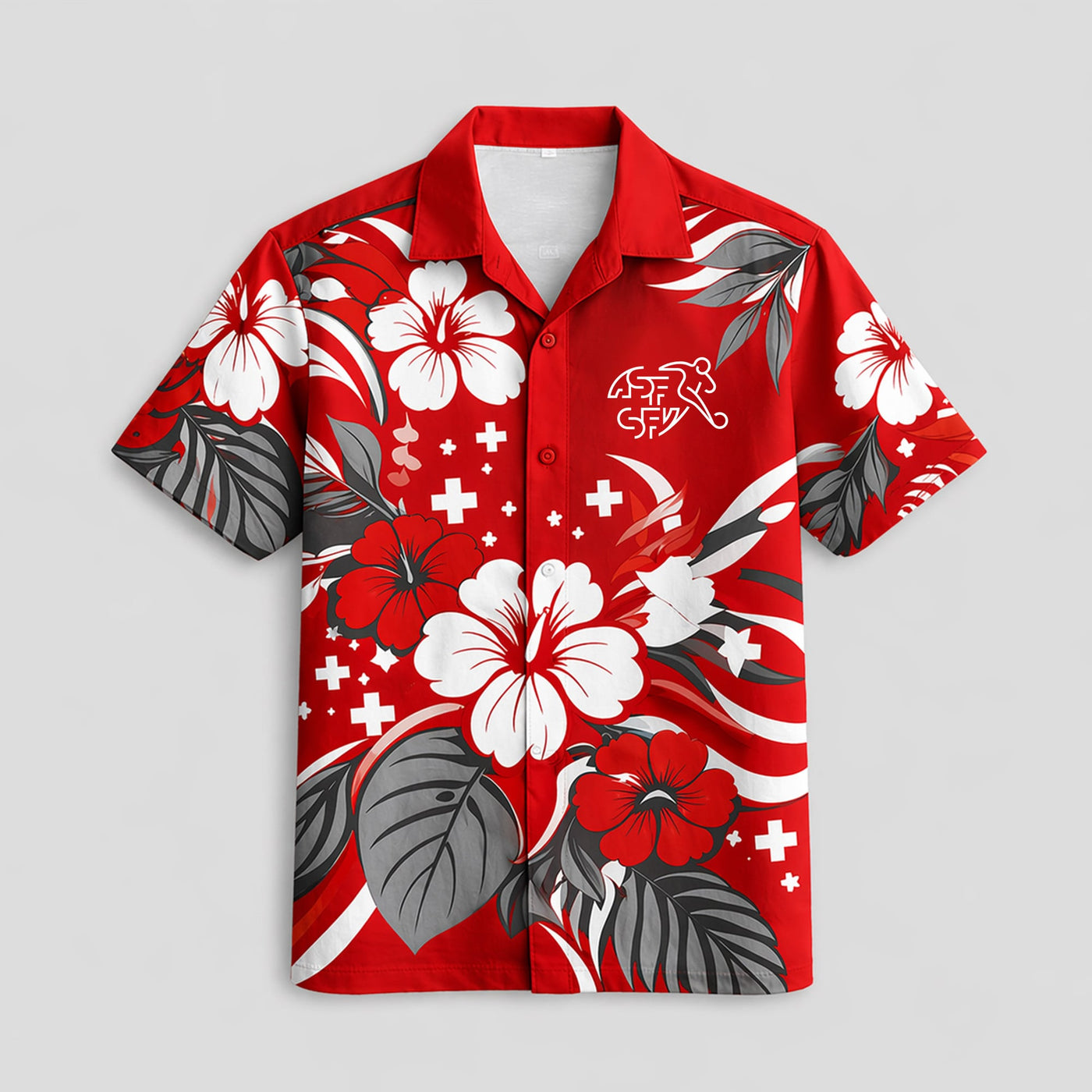 Switzerland World Cup 2026 Floral Hawaiian Shirt PVT02