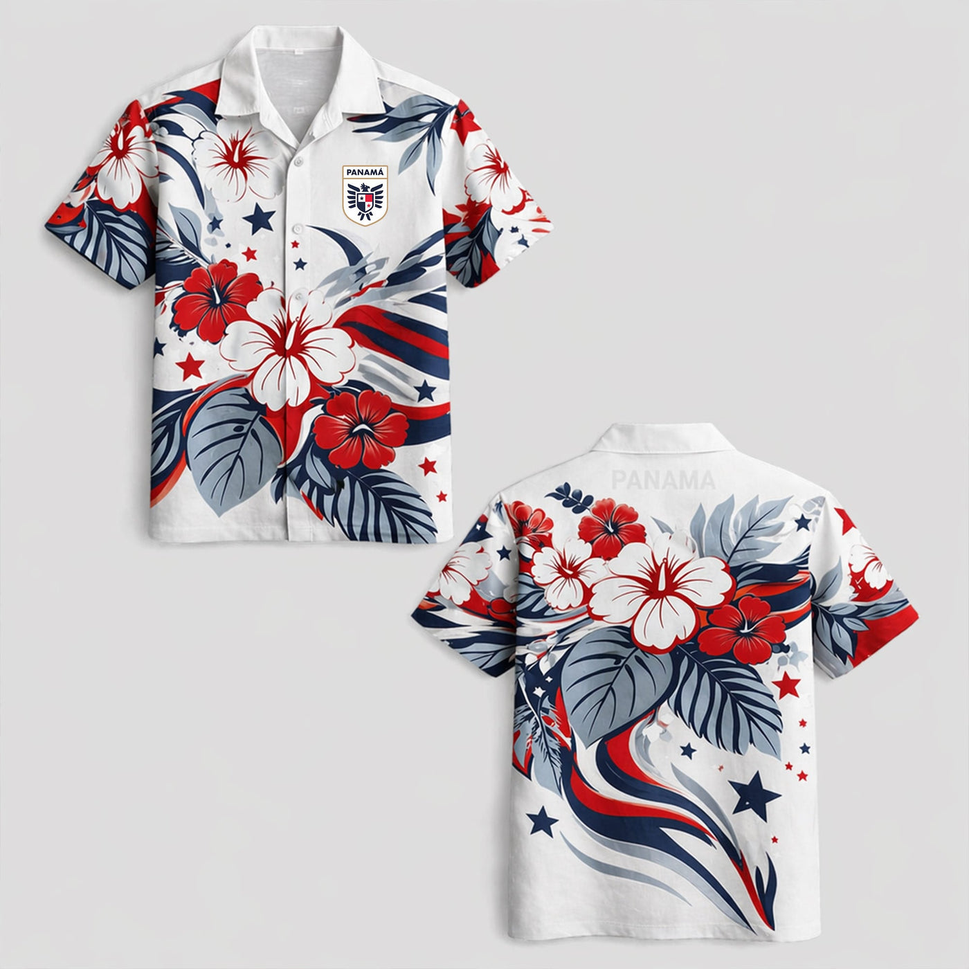 Panama World Cup 2026 Floral Hawaiian Shirt PVT02