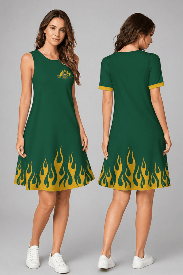Australia World Cup 2026 Summer Dress Flame Dress
