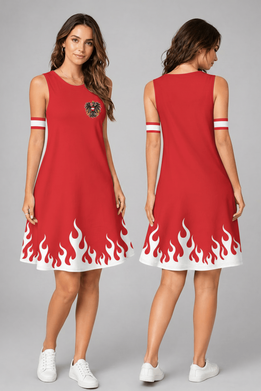 Austria World Cup 2026 Summer Dress Flame Dress