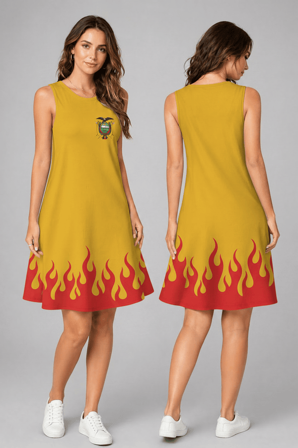 Ecuador World Cup 2026 Summer Dress Flame Dress