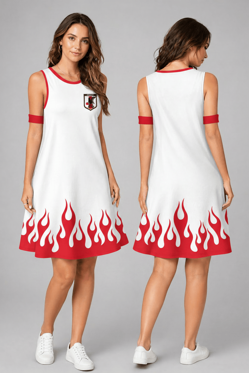 Japan World Cup 2026 Summer Dress Flame Dress