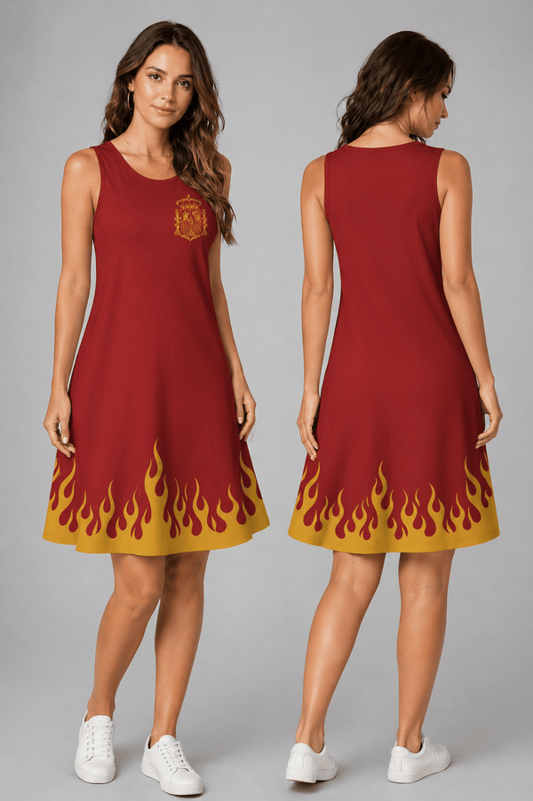 Spain World Cup 2026 Summer Dress Flame Dress