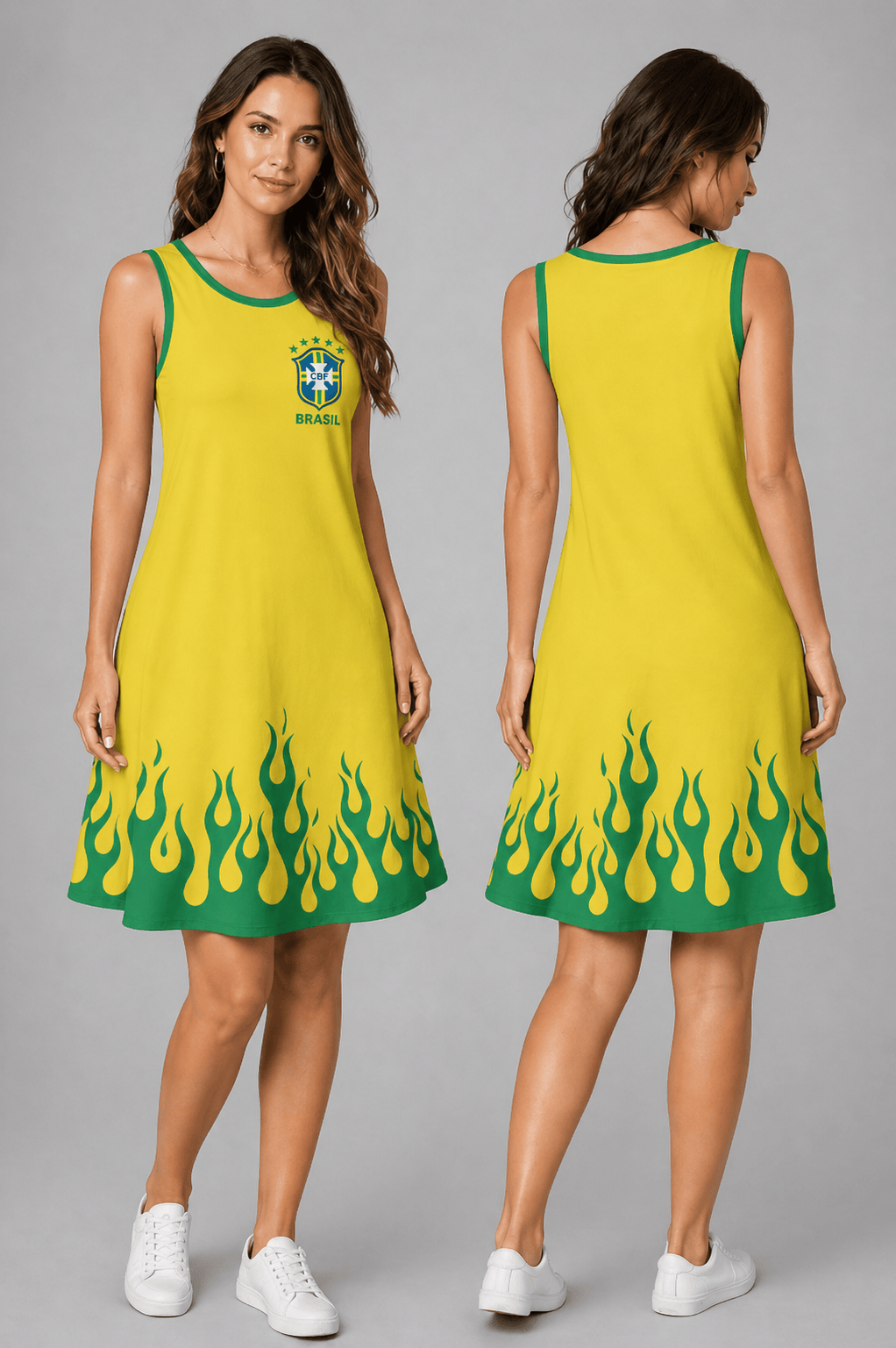 Brazil World Cup 2026 Summer Dress Flame Dress