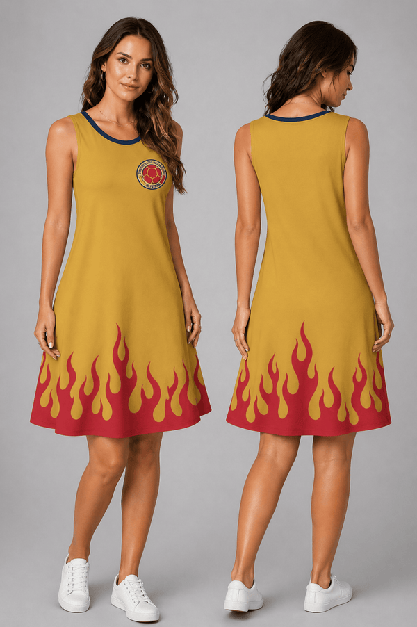 Colombia World Cup 2026 Summer Dress Flame Dress