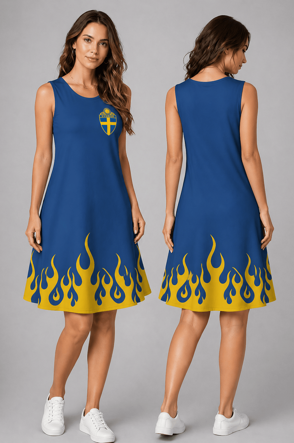 Sweden World Cup 2026 Summer Dress Flame Dress