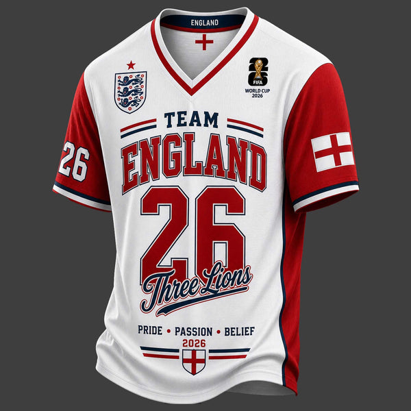 England World Cup 2026 V-Neck Jersey