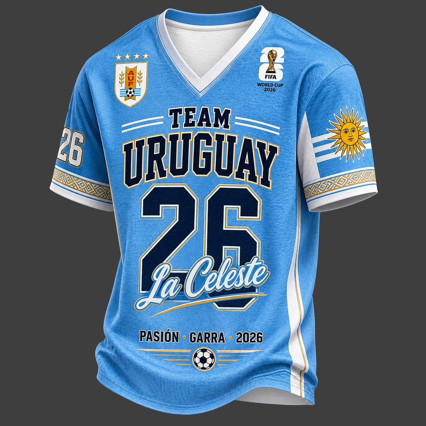 Uruguay World Cup 2026 V-Neck Jersey