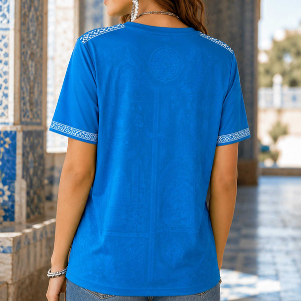 Uzbekistan World Cup 2026 Heritage Women V-neck Shirt