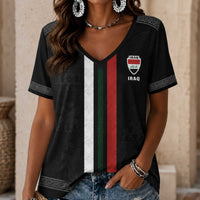 Iraq World Cup 2026 Heritage Women V-neck Shirt
