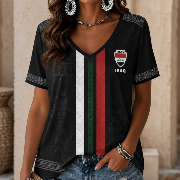 Iraq World Cup 2026 Heritage Women V-neck Shirt