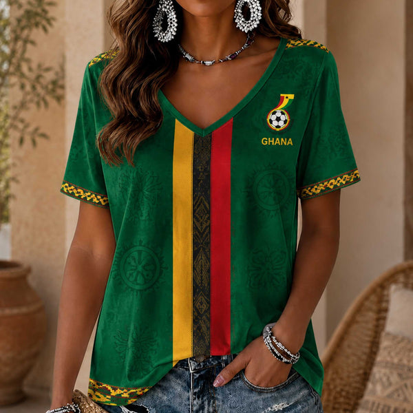 Ghana World Cup 2026 Heritage Women V-neck Shirt