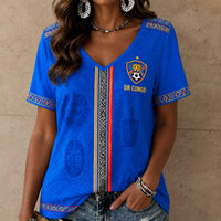 DR Congo World Cup 2026 Heritage Women V-neck Shirt