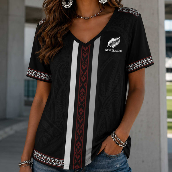 New Zealand World Cup 2026 Heritage Women V-neck Shirt