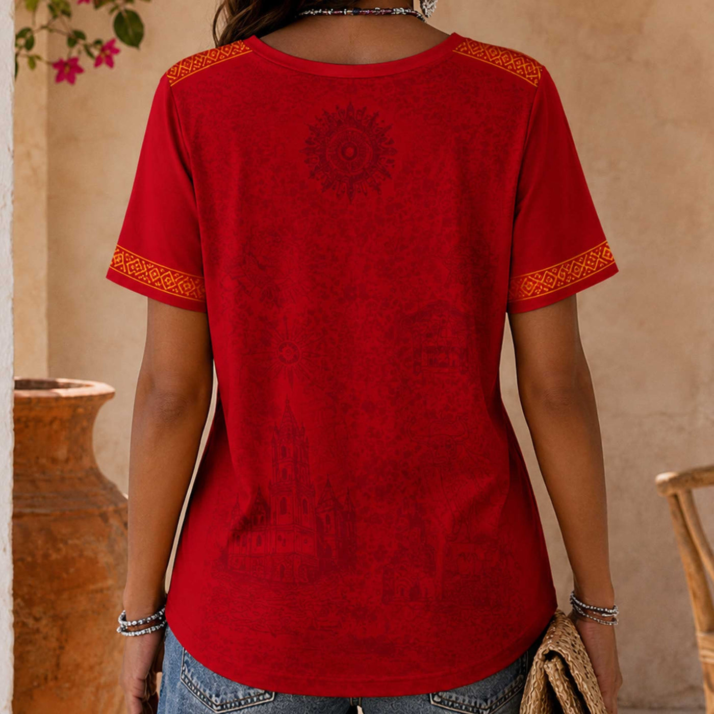 Spain World Cup 2026 Heritage Women V-neck Shirt