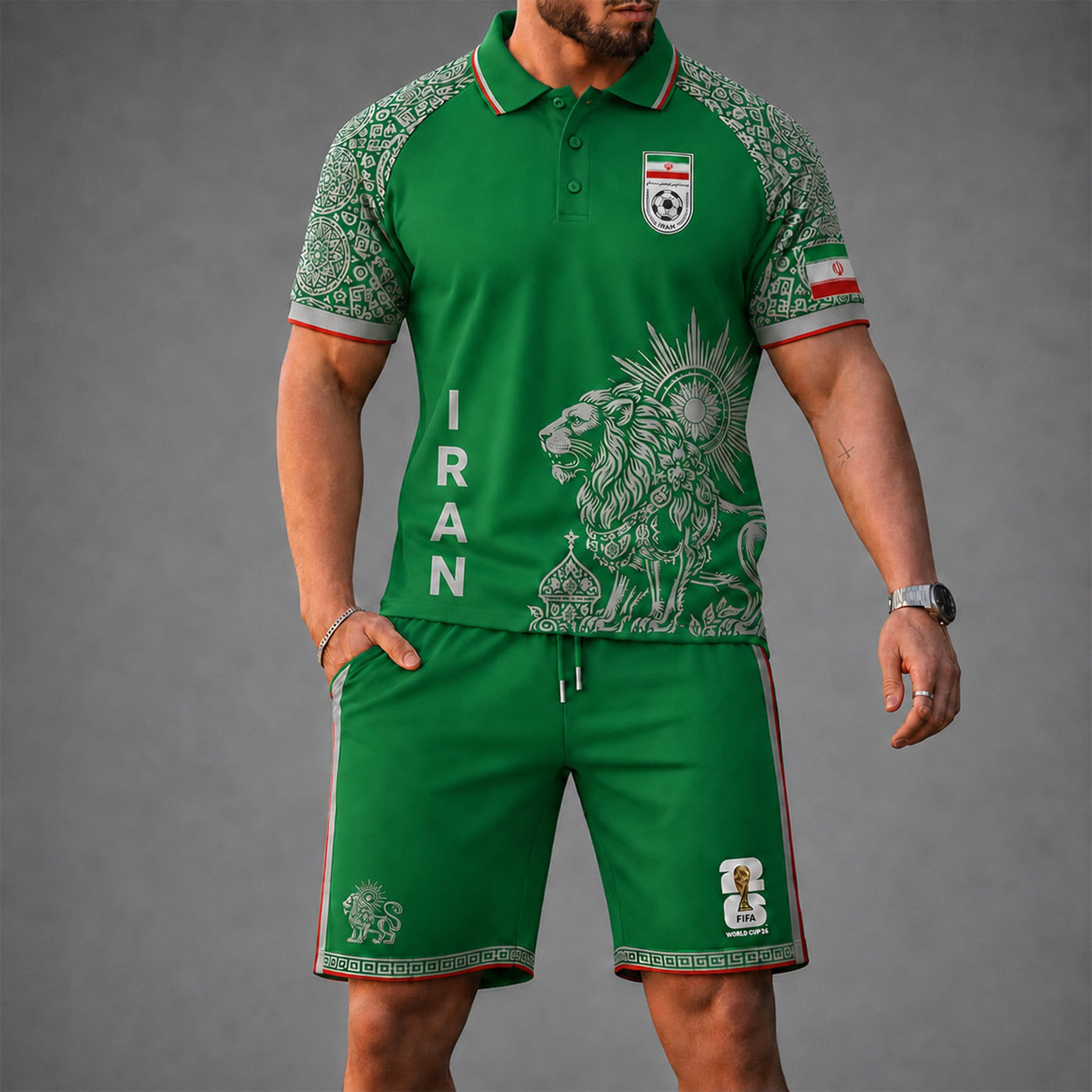 Iran World Cup 2026 Polo Short Set PVT015