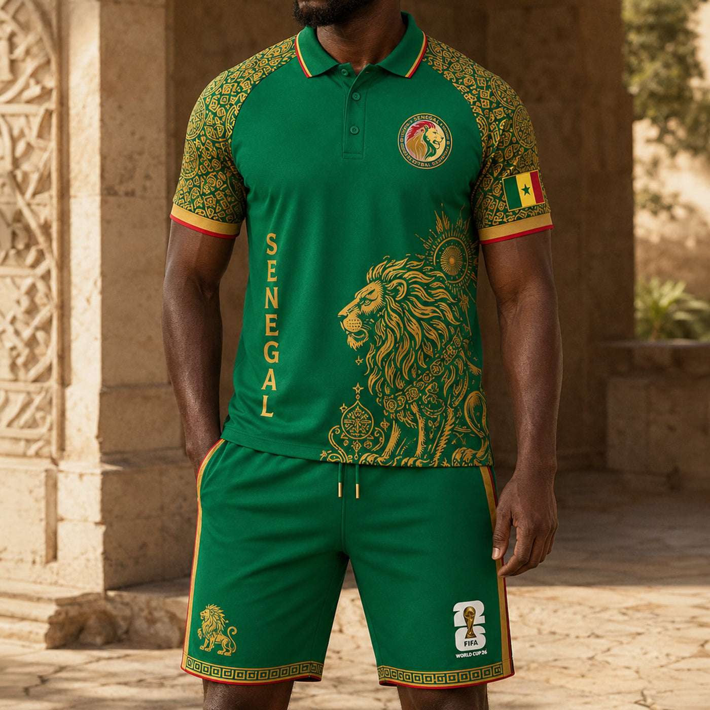 Senegal World Cup 2026 Polo Short Set PVT015