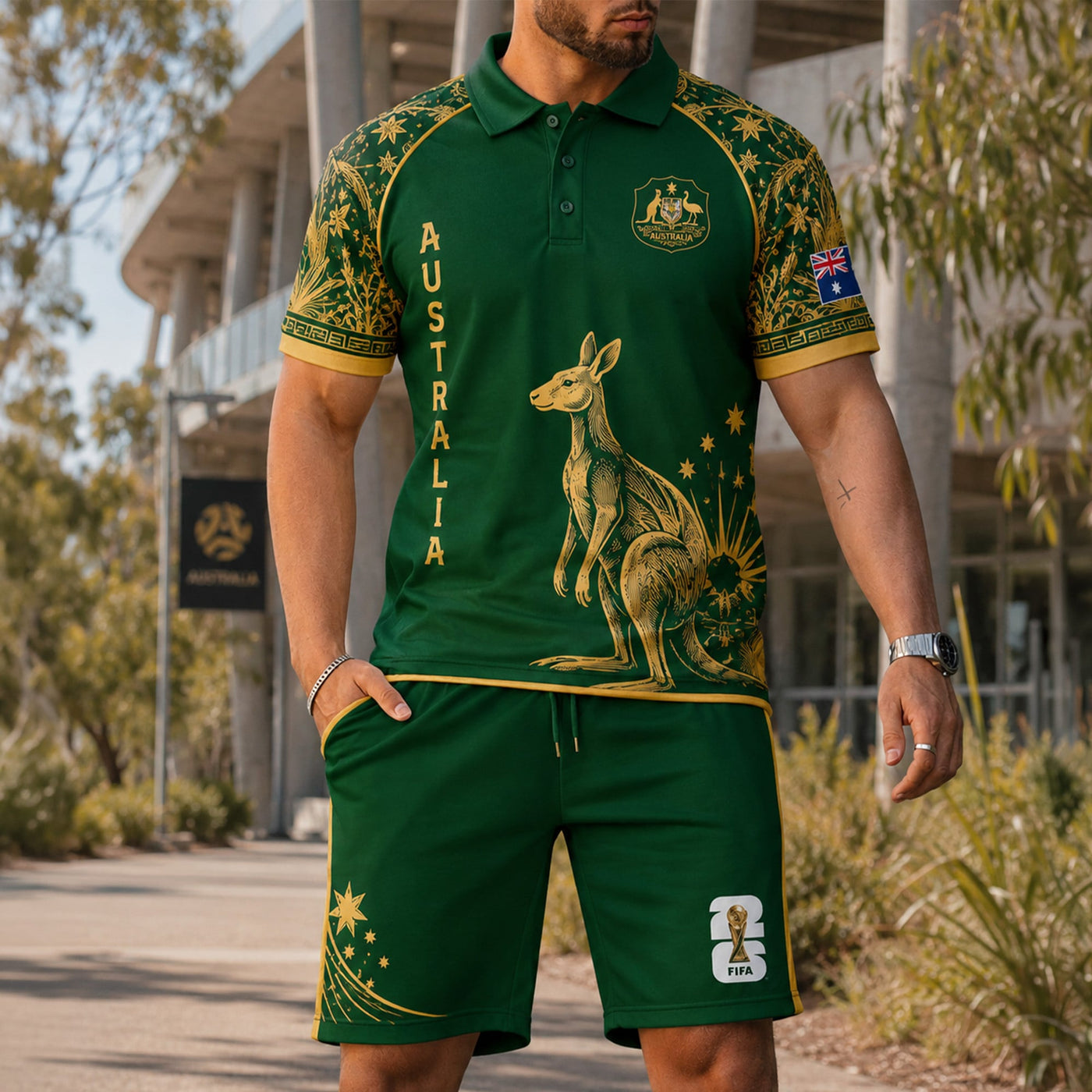Australia World Cup 2026 Polo Short Set PVT015