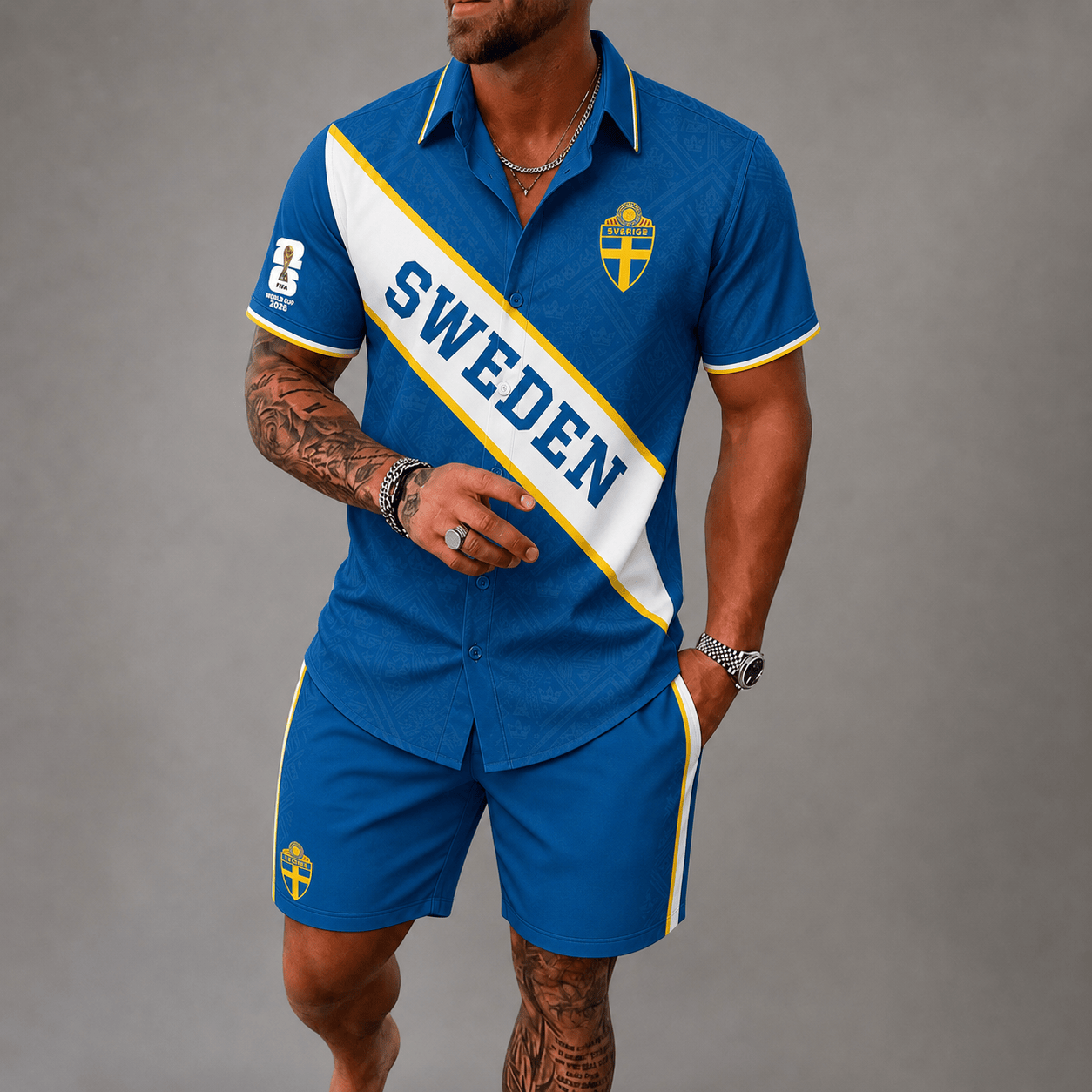 Sweden World Cup 2026 Hawaii Short Set PVT023