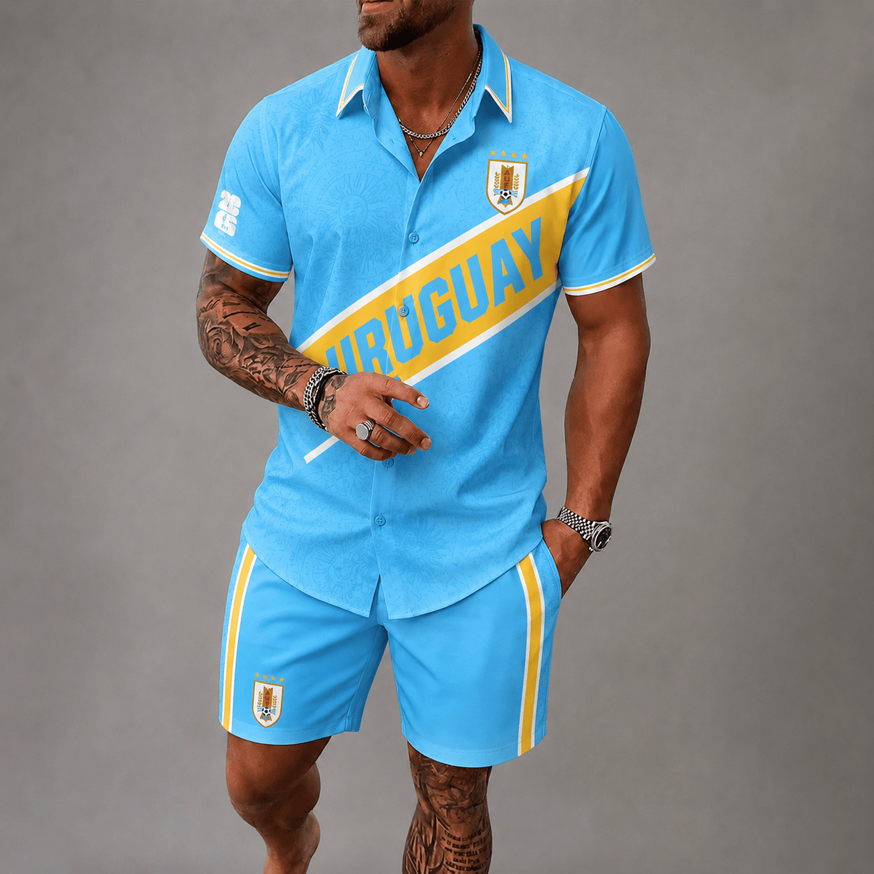 Uruguay World Cup 2026 Hawaii Short Set PVT023
