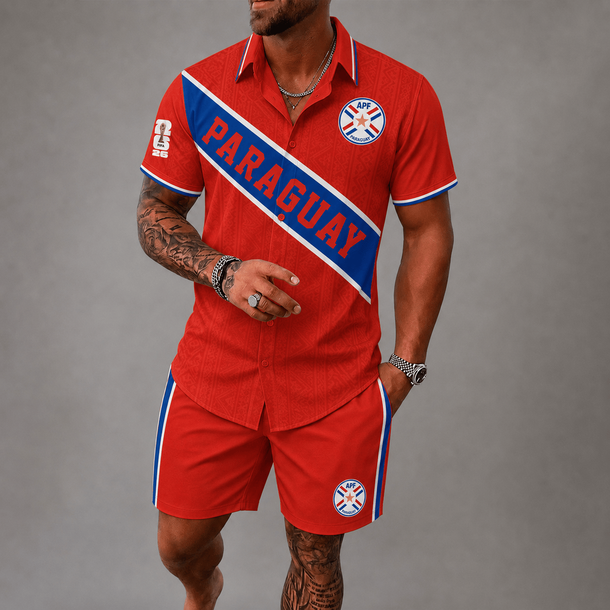 Paraguay World Cup 2026 Hawaii Short Set PVT023