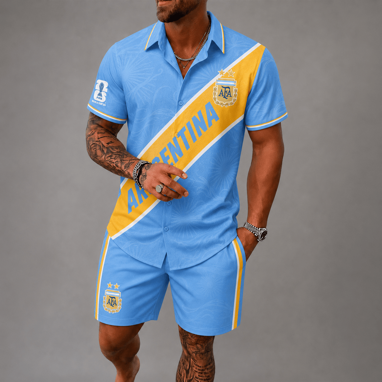 Argentina World Cup 2026 Hawaii Short Set PVT023